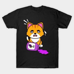 Funny orange cat spilled grape jam T-Shirt